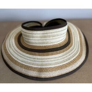 Sun n Sand Straw Hat Beach Visor Adjustable with Ponytail Holder One Size